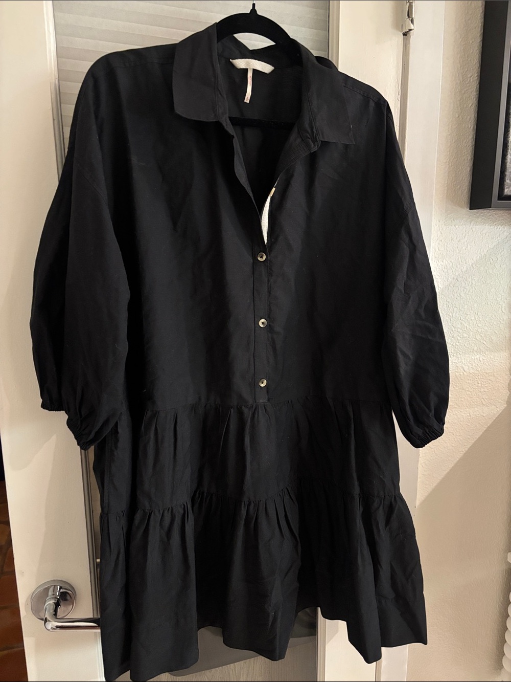 Pendleton Black Tiered Button-Front Tunic with Collar